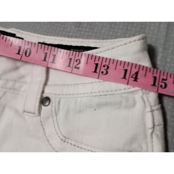 MISS ME: White Jeans with Zipped Back Pockets/Easy Ankle Skinny, Woman Size 26 - Picture 5 of 8